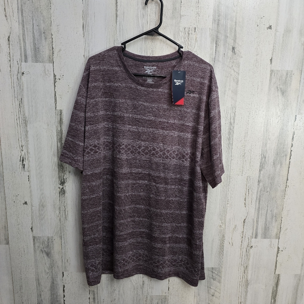 New Reebok Purple Short Sleeve Shirt Size XXL